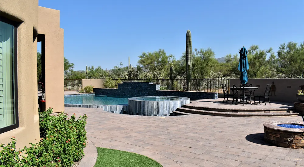Desert Backyard Pool Spa Patio