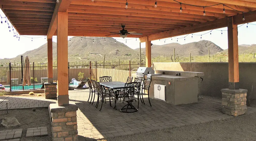 Covered Dining Patio With Desert Landscape Img Covered Dining Patio With Desert Landscape Img