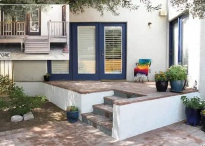 Backyard Deck Steps Blue Doors