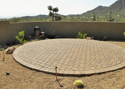 Circular Paver Patio In Xeriscape Backyard Tucson