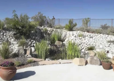 Contemporary Tucson Landscape With Clean Water Channel