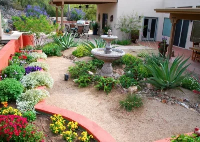 Curved Planter Beds In Tucson Desert Landscaping
