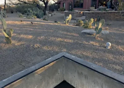 Minimalist Tucson Xeriscape With Geometric Concrete Basin