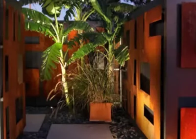 Modern Lighted Privacy Wall