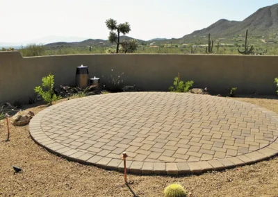 Round Paver Patio Area Ideal For Outdoor Gathering Space Design