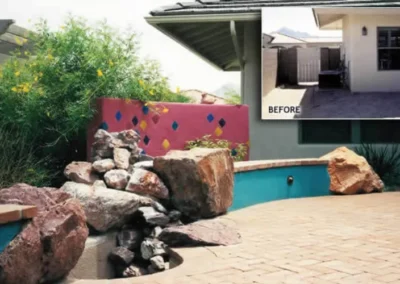 Small Water Feature Colorful Wall