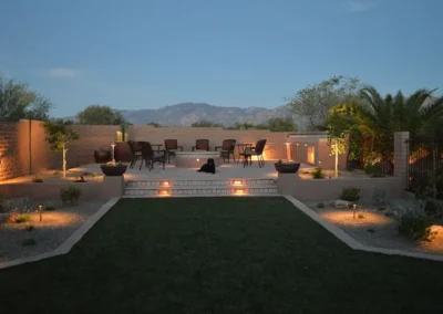 Backyard After Landscape Night Lighting