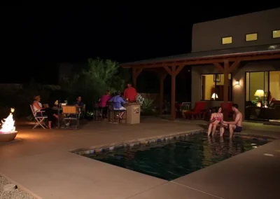 Backyard Pool Party Night Lighting