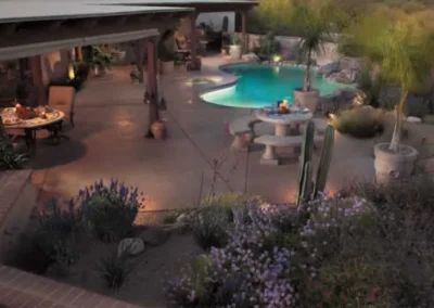 Desert Backyard Pool Evening Landscape