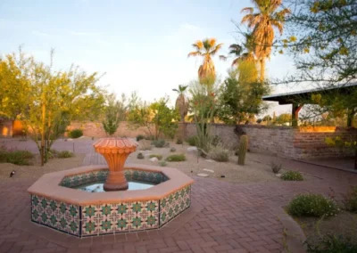 Desert Courtyard Fountain Brick Patio