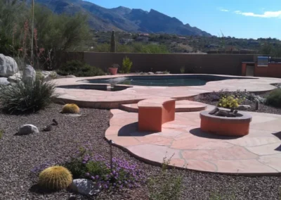 Desert Patio Firepit Mountain View