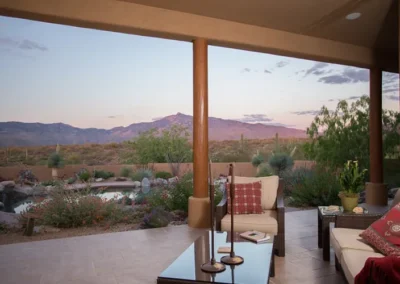 Desert Patio View Arizona Sunset Mountains