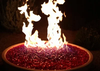 Firepit Red Glass Flames