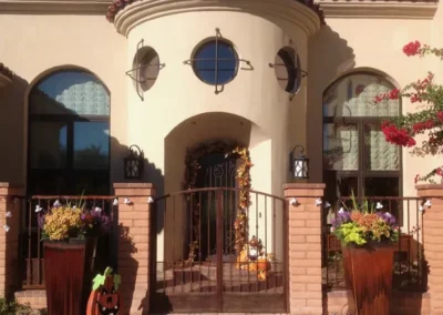 Mediterranean Home Exterior Autumn Decor