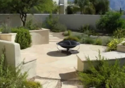 Minimal Desert Firepit Courtyard