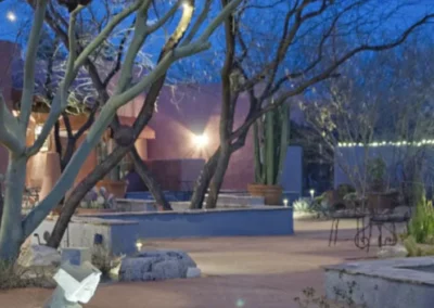 Modern Desert Patio String Lighting