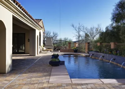 Modern Desert Pool Water Feature