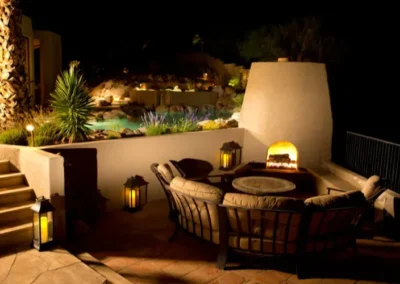 Night Patio Fireplace