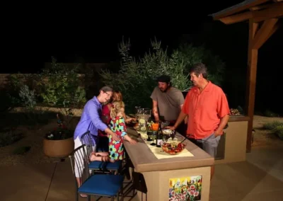 Outdoor Kitchen Family Gathering Night