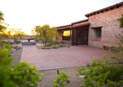 Southwest Home Brick Patio Sunset