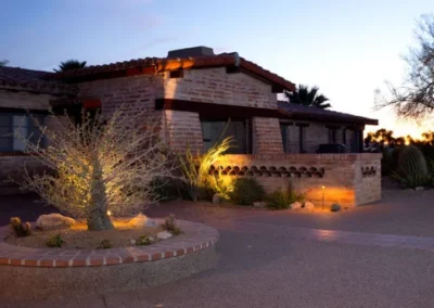 Southwestern Adobe House Landscape Lighting