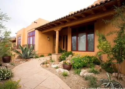 Stucco House Southwestern Style Garden Pathway