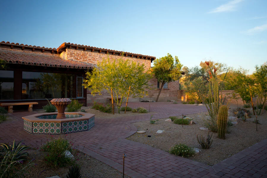 Residential landscape irrigation system supporting healthy desert plants Tucson