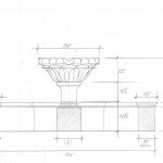 Sketch of fountain design concept