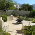 Free standing fire pit at flagstone patio | 2008 ALCA Award of Excellence