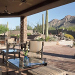 Outdoor living area with flagstone patios | 2004 ALCA Award of Excellence
