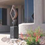 Penstemon and Art Feature at Entry