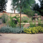 Flowering low water use shrubs at flagstone patio | 2002 ALCA Judges Award